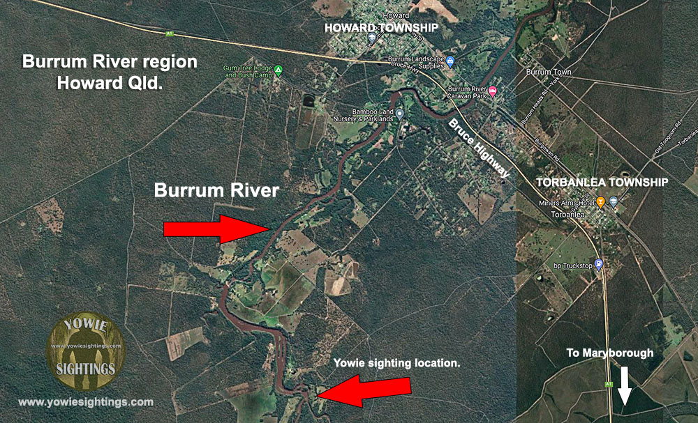 Burrum River at Howard map