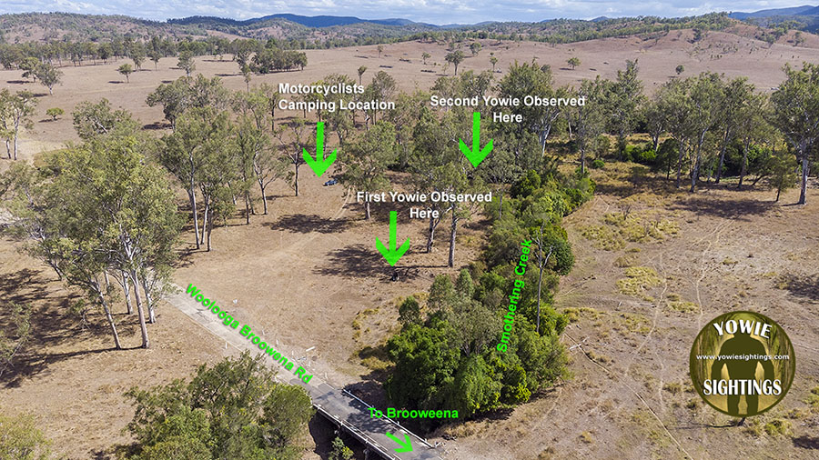 Smoldering Creek Yowie sighting aerial